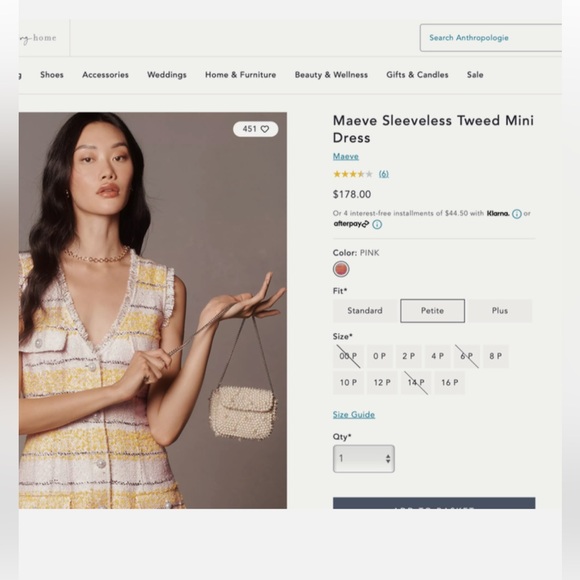 Anthro Maeve Sleeveless Tweed Mini Dress - Picture 4 of 5